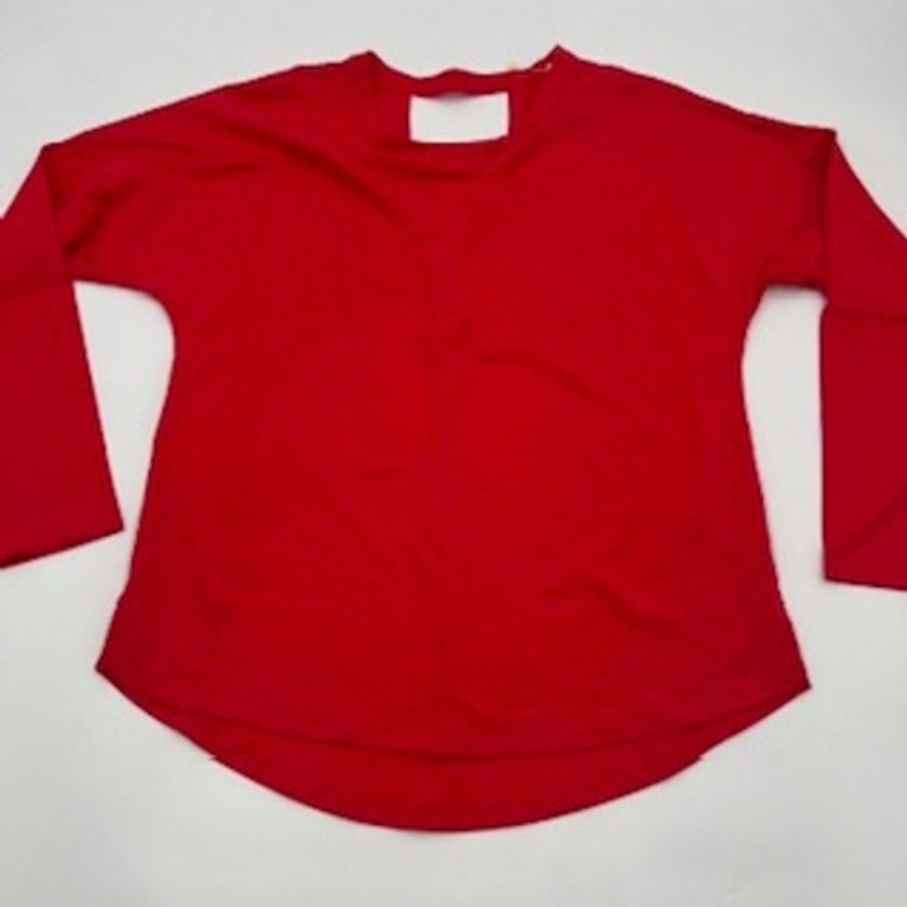 All in‎ Motion Womens Red Long Sleeve Back Cutout Relaxed Fit Active Top NWT